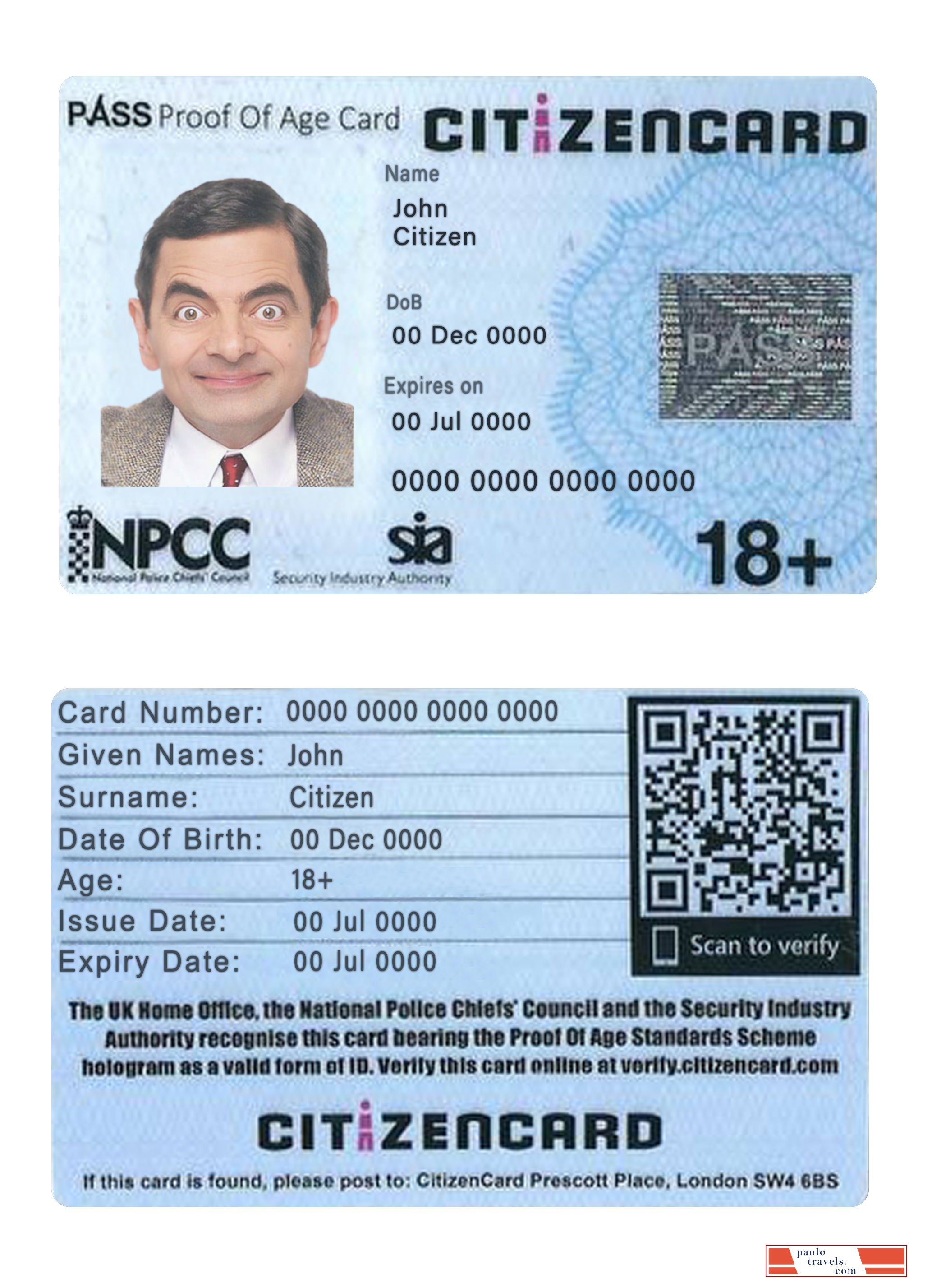 United Kingdom pass proof of age citizencard